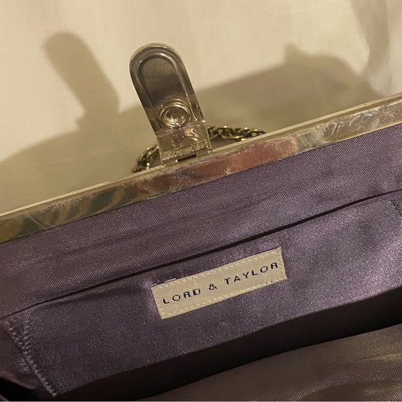 Vintage Lord & Taylor Periwinkle Silk Evening Bag - Picture 4 of 5